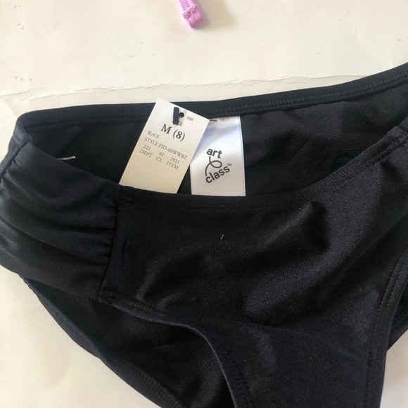 Bundle 3 Pc Art Class Halter Stripe Top Black Pink Bikinis Bottoms Set Size M8 - Picture 9 of 14